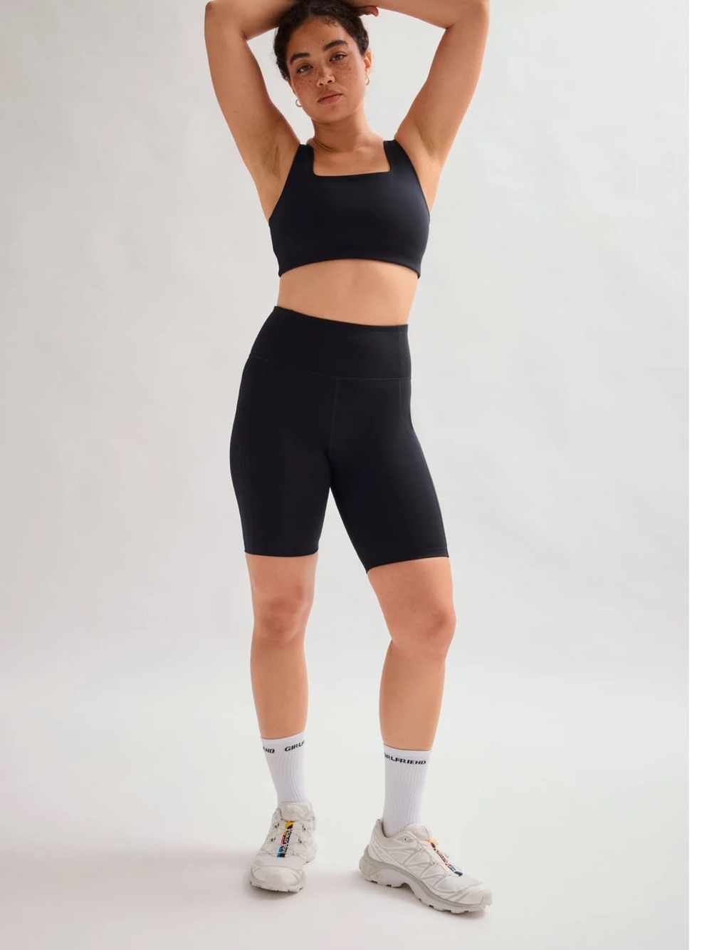 Girlfriend Collective High Waisted Black 8” Inseam Workout Biker Shorts